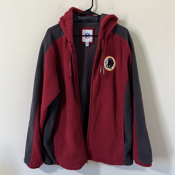 NFL Men's Washington Commanders Burgundy Dark Grey Full Zip Hooded Sweatshirt L - Picture 5 of 10